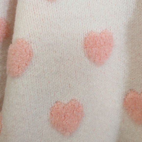 NWT - Look By M - Pink Hearts Sweetheart Crewneck Sweater, OS - Picture 4 of 6